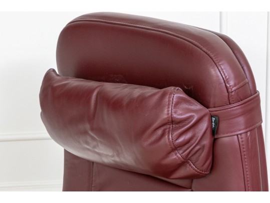 Vintage Burgundy Vegan Leather Desk Chair