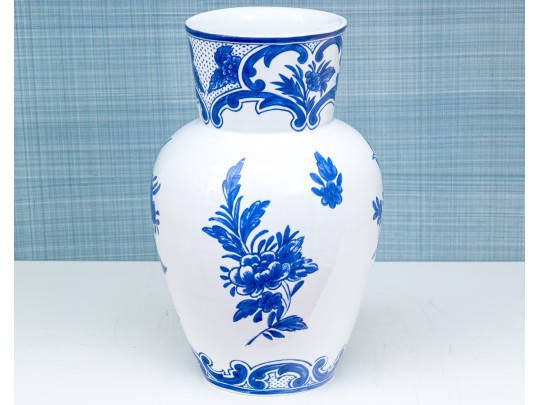 Vintage Tiffany & Co. 'Tiffany Delft' Blue And White Vase