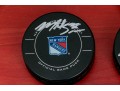 Three Autographed New York Rangers NHL Pucks 