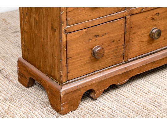 Antique Stained Pine Apothecary Cabinet