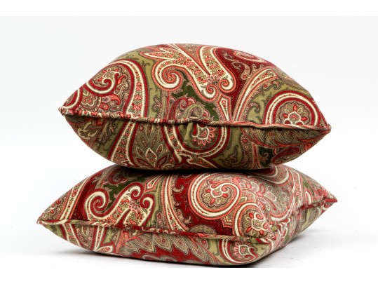 Pair Of Decorative Velveteen Pillows 