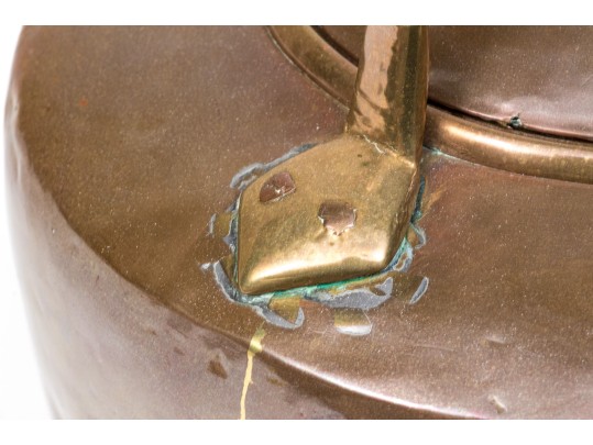 Antique Large Copper And Brass Tea Kettle 
