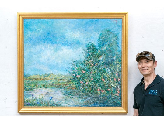 Dyson, Large Scale Signed Oil On Canvas, Marsh Landscape