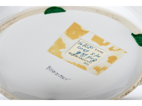 Decorative Ceramic Bird Bath Form Bowl With Five Moulded Doves