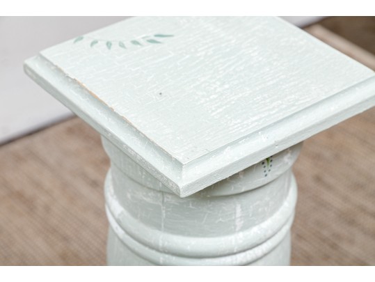Set Of Four Paint Decorated Wood Pedestals