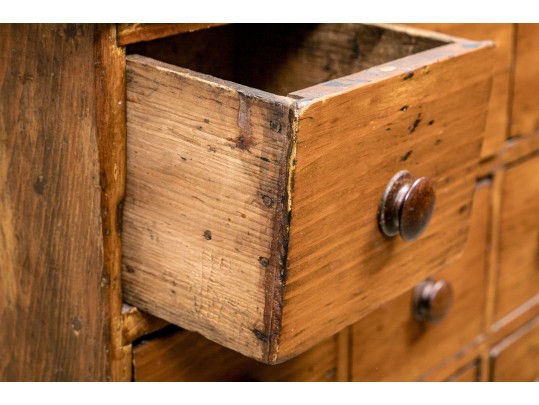 Antique Stained Pine Apothecary Cabinet