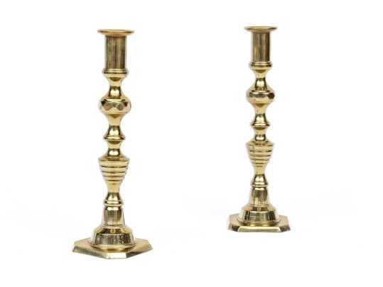 Pair Of Antique Brass Candlesticks