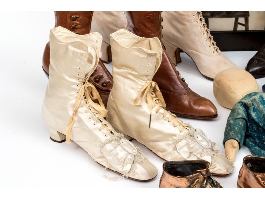 Collection Of Antique Dolls And Shoes