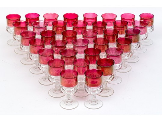 Large Collection Of Vintage Indiana Glass Kings Crown Glasses