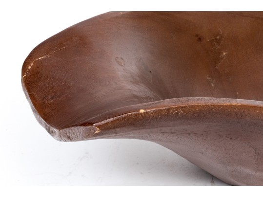 Large Pottery Barn Carved Wooden Bowl
