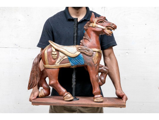 Vintage Small Scale Carousel Horse Sculpture