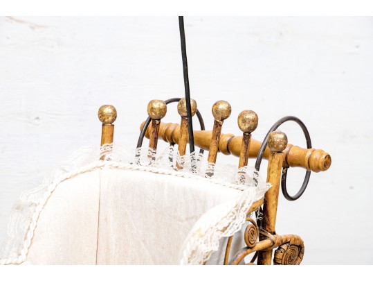 Vintage Rattan Baby Pram 