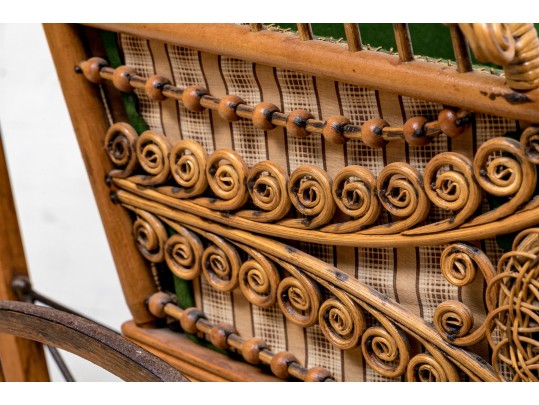 19th Century Rattan Baby Pram By Haywood Wakefield
