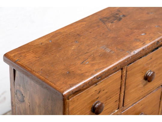 Antique Stained Pine Apothecary Cabinet