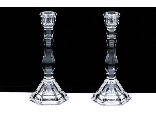 Pair Of Tiffany Crystal Candlesticks