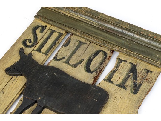 Antique Carved And Painted Wood Restaurant Sign, 