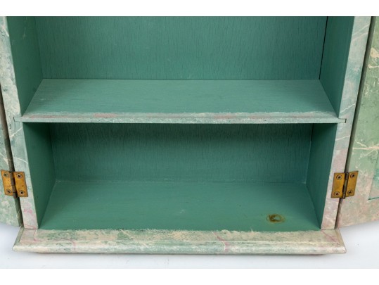 Decorative Faux Marble Painted Wooden Wall Mounted Cabinet