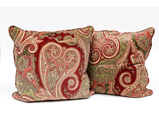 Pair Of Decorative Velveteen Pillows 