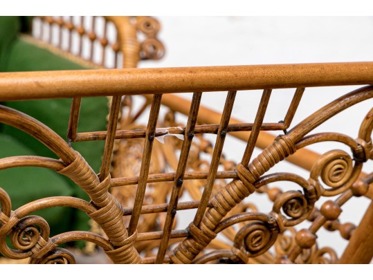 19th Century Rattan Baby Pram By Haywood Wakefield