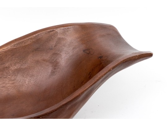 Large Pottery Barn Carved Wooden Bowl