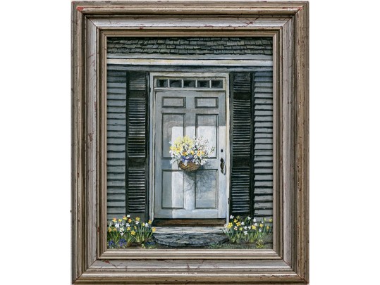 Lyne, Signed Oil On Canvas, Village Doorway