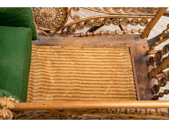 19th Century Rattan Baby Pram By Haywood Wakefield
