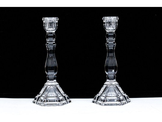 Pair Of Tiffany Crystal Candlesticks