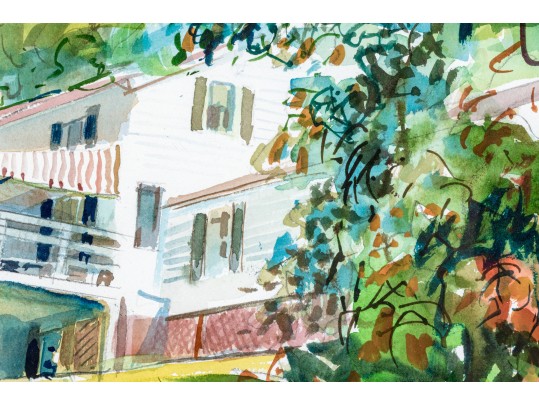 LEE W. HUGHES (American, 1931-2014) Watercolor, Country Estate