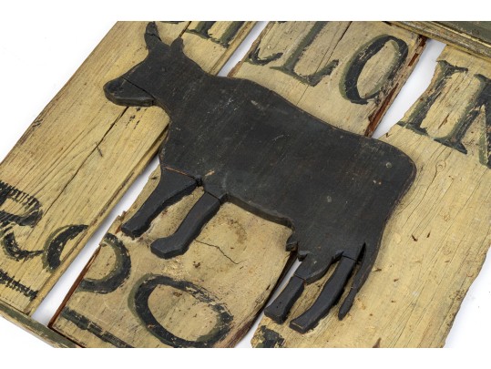 Antique Carved And Painted Wood Restaurant Sign, 