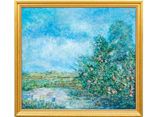 Dyson, Large Scale Signed Oil On Canvas, Marsh Landscape