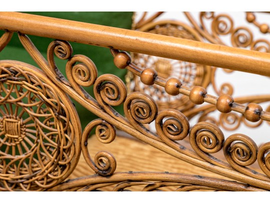 19th Century Rattan Baby Pram By Haywood Wakefield