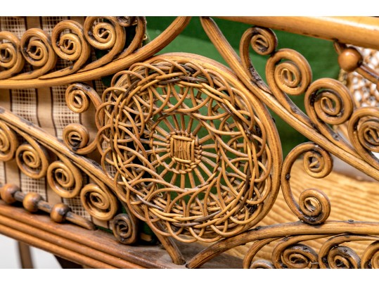 19th Century Rattan Baby Pram By Haywood Wakefield