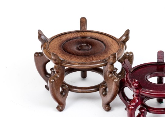 Two Chinese Carved Wood Vessel Stands