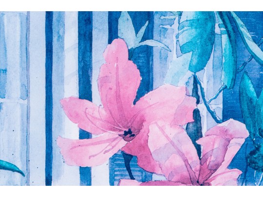 David Nichols (1929-1911) Signed Limited Edition Print, Terrace With Lilies