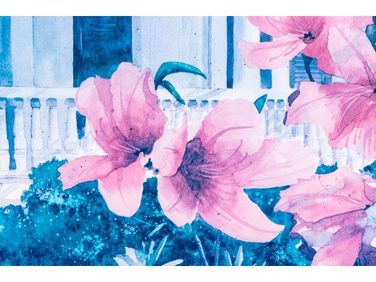 David Nichols (1929-1911) Signed Limited Edition Print, Terrace With Lilies