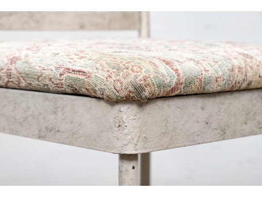 Vintage Paint Decorated Metal Counter Stool