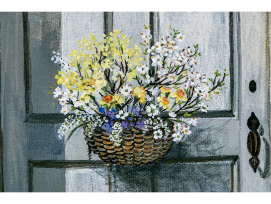 Lyne, Signed Oil On Canvas, Village Doorway
