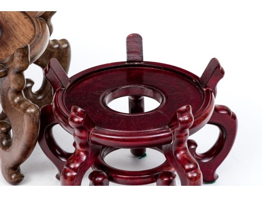 Two Chinese Carved Wood Vessel Stands