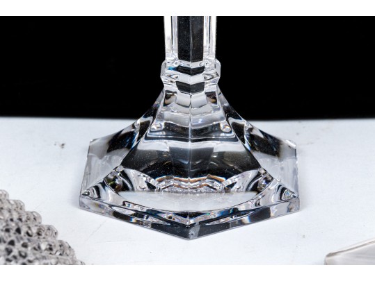 Assembled Collection Of Five Crystal Candlesticks