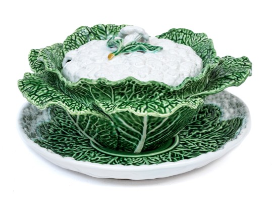 Williams Sonoma Cabbage Form Lidded Tureen With Under Plate