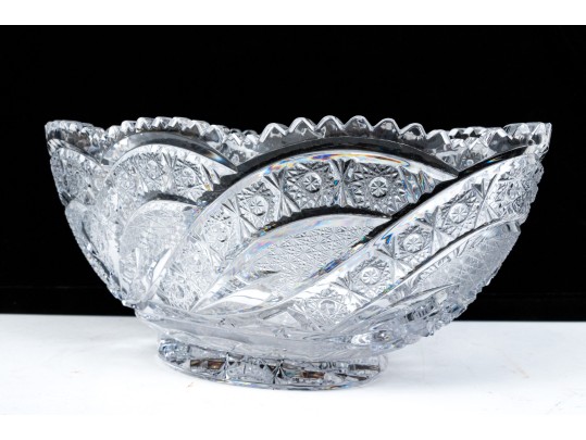 Three Pieces American Cut Glass Tableware