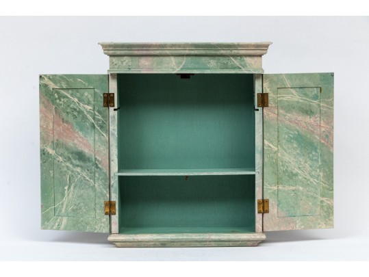 Decorative Faux Marble Painted Wooden Wall Mounted Cabinet