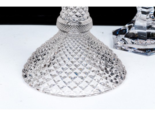 Assembled Collection Of Five Crystal Candlesticks