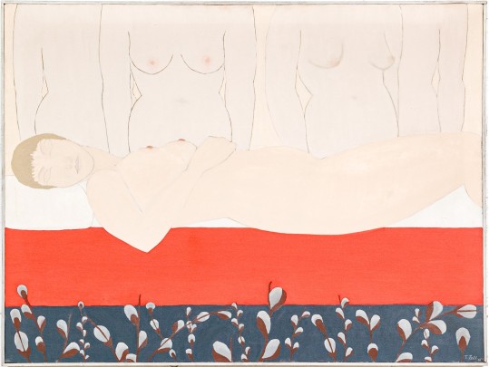 Thelma Feld, Oil On Canvas, Modern Composition With Female Nudes