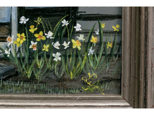 Lyne, Signed Oil On Canvas, Village Doorway