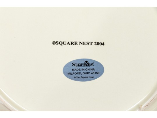 Set Of Eight Decorative Ceramic Salad Plates, Boxed