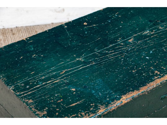 Antique Trunk In Green Paint