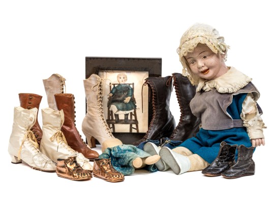 Collection Of Antique Dolls And Shoes