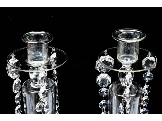 Fabulous Pair Of Glass Candlesticks