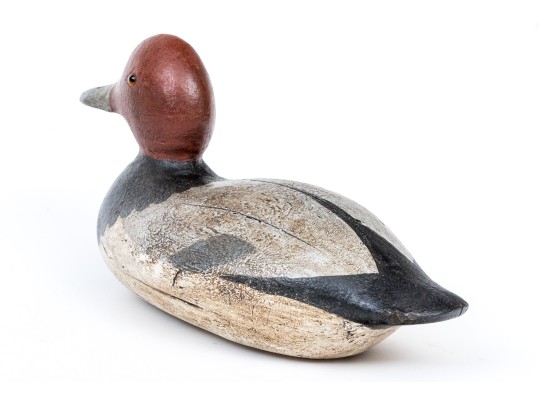 Hand Carved And Painted Wooden Duck Decoy